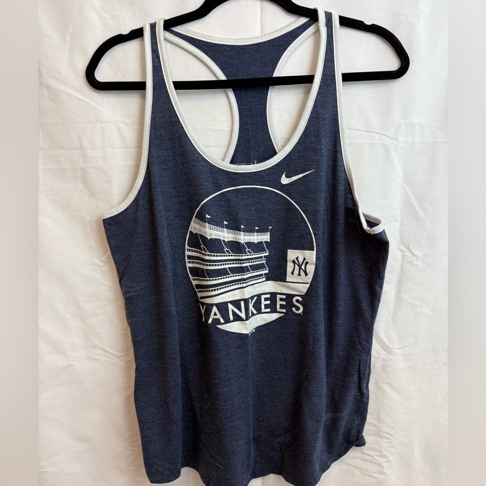 Nike Yankees Navy Tank Top with White Trim